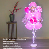 elvesmall 1.3M Table Balloons Stand Kit  with String Light Table Centerpiece Balloon for Birthday Baby Shower Christmas Party Decorations