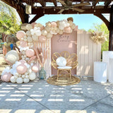 elvesmall Brown Apricot WhiteBalloon Arch Kit Wedding Birthday Party Decor Kids Baby Shower Latex Ballon Chain Wedding Party Supplies