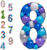 elvesmall Diy Balloons Numbers Mosaic Balloon Filling Box Mosaic Number Alphabet Frames Balloon Decoration Baby Party Anniversary Decor