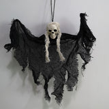 elvesmall Halloween Hanging Skull Head Ghost Haunted House Escape Horror Props Ornament Halloween Party Decorations for Home Terror Scary