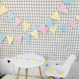 elvesmall 12 Flags 2.5m 19Colors Birthday Bunting Banners Baby Shower Pennant for Wedding Garland Flags Party Home Decor Ins Photo Props