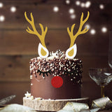 elvesmall 1Set Cute Elk Cake Topper Christmas Cake Toppers Decoration for Home Navidad New Year Decor Kids Birhtday Party Supplies