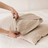 elvesmall Pure Organic Flax Linen Bedding Set, Including Duvet Cover and 2 Pillow Cover, Bed Linens, Button Or Zipper Quilt Cover King