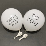 elvesmall 10pcs 10inch Happy Birthday To You Letter Latex Balloons Set White Air Helium Balloon Kids 1st Birthday Party Decoration Globos
