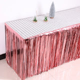 elvesmall 275x75 cm Hawaii Party Decoration Table Skirt Foil Fringe Metallic Tinsel Table Skirt For Wedding Birthday Party Decoration