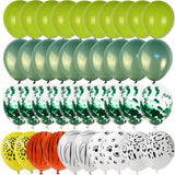 elvesmall 40pcs Green Balloons Set Chrome Metallic Confetti Ballon Jungle Safari Animal Birthday Party Decoration Wedding Balloon Garland