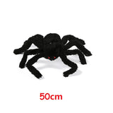 elvesmall  30cm/75cm/125cm Horror Giant Black Plush Spider Halloween Party Decoration Props Haunted House Prop Indoor Outdoor Giant Decor