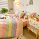 elvesmall Nordic Duvet Cover and Bedsheet 220x240 Quilt Cover Fashion 150x200 Duvet Cover Fashion Luxury Bedding Set Soft Plaid Bed Linen