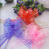 elvesmall 10pcs Wedding Bow Pull Flower Gift Packing Candy Box Accessories DIY Wedding Party Car Decor Pullbows Supplies Flower Ribbons