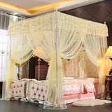 elvesmall Priness Canopy Cot Luxury Princess Four Corner Post Bed Curtain Canopy Netting Mosquito Net Elegant Bedding Baby Mosquito Net O