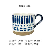 elvesmall  -  Hand-painted Ceramic Coffee Cups Beer Tea Mug Mug Nordic Wind Mug Large Breakfast Blue Milk Coffee Cup Glass Drinkware