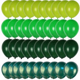 elvesmall 40pcs Green Balloons Set Chrome Metallic Confetti Ballon Jungle Safari Animal Birthday Party Decoration Wedding Balloon Garland