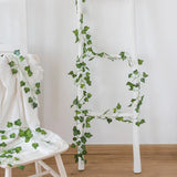 elvesmall 210Cm Artificial Hanging Christmas Garland Plants Vine Leaves Green Silk Outdoor Home Wedding Party Bathroom Garden Decoration