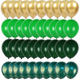 elvesmall 40pcs Green Balloons Set Chrome Metallic Confetti Ballon Jungle Safari Animal Birthday Party Decoration Wedding Balloon Garland