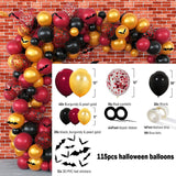 elvesmall Halloween Balloon Garland Arch Kit DIY Spider Halloween Balloons Garland Party Decoration Balloon Halloween Decoration