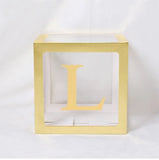 elvesmall Gold Customize Letter Name Transparent Balloon Box Baby Shower Box 1st Birthday Party Decorations Kids Wedding Baby Shower Decor