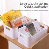elvesmall   Black/ Transparent/ White Kitchen Plastic Storage Bins, Small Pantry Organizer Bins for Kitchen Bathroom Bedroom