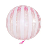 elvesmall 5pcs 18 Inch Pastel Candy Balloons Round Helium Clear Crystal Striped Bubble Balloons Baby Shower Birthday Party Wedding