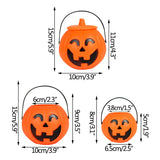 elvesmall 1/3pcs Halloween Pumpkin Bucket Portable Plastic Candy Basket Trick Or Treat Kids Gift Packaging Halloween Party Decor Supplies