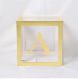 elvesmall Gold Customize Letter Name Transparent Balloon Box Baby Shower Box 1st Birthday Party Decorations Kids Wedding Baby Shower Decor
