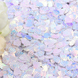 elvesmall 15g Iridescent Sparkle Shell Glitter Confetti 7MM Purple For Baby Shower Confetti Party Table Scatter Decor DIY Supplie