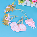 elvesmall 27 Pcs Pink Princess Cake Toppers Chic Cake Picks Cupcake Decoration Topper For Birthday Party Dessert Decoration Baby Shower