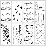 Rocooart Classic Black Tattoo Cat Bird Fake Tattoo Tatuajes Hand Tatouage Body Waterproof Temporary Tattoo Sticker Small Taty