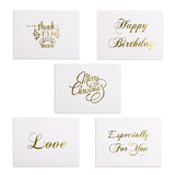 48pcs Mini Gold Embossed Thank you Card Valentine Happy Birthday Christmas Party Wedding Invitations Letter Greeting Cards