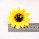 elvesmall 10Pcs Mini Silk Sunflower Artificial Daisy Flower Heads For Wedding Party Decoration DIY Gift Box Wreath Craft Fake Flowers