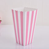 elvesmall 12pcs Baby Shower Disposable Tableware Chevron Paper Popcorn Boxes First Birthday Party Decorations Kids Adult Party Supplies