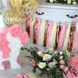 elvesmall 15pcs Rose Gold Paper Tassel Garland Kids Adult Happy Birthday Party Decoration First 1st Baby Boy Girl One Year Banner Supplies