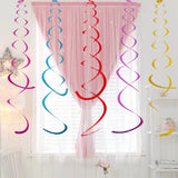 elvesmall 6pcs/pack New Party Decoration Wedding Party Ceiling Decoration Laser PET Double Hanging Swirls Mermaid Party Baby Shower Decor