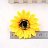 elvesmall 10Pcs Mini Silk Sunflower Artificial Daisy Flower Heads For Wedding Party Decoration DIY Gift Box Wreath Craft Fake Flowers