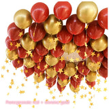 elvesmall 30P 10inch Metallic Red Heart Ruby Agate Red Balloon Wedding Room Valentine Day Decorated Date Red Pomegranate Red Balloon Party