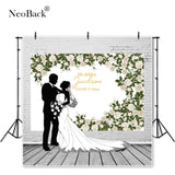 elvesmall NeoBack Customizable Green Leaf Rose Floral Wedding Photography Backgrounds Anniversary Birthday Photocall Photo Backdrop Banner