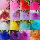 elvesmall 5meter/lot Sheer Crystal Organza Tulle Roll Fabric for Wedding Party Decoration Organza Chair Sashes Width 45cm