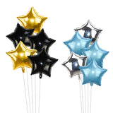 elvesmall 5Pcs 18inch Gold Silver Foil Star Balloon Wedding Balloons Decoration Baby Shower Children's Kids Birthday Party Balloons Globos
