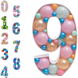 elvesmall Diy Balloons Numbers Mosaic Balloon Filling Box Mosaic Number Alphabet Frames Balloon Decoration Baby Party Anniversary Decor