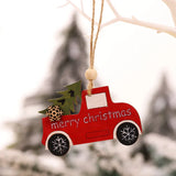 elvesmall Car Ornaments Small Christmas Tree Hanging Wooden Pendants Elk Cartoon Animal Ornaments 2025 New Christmas Holiday Decorations