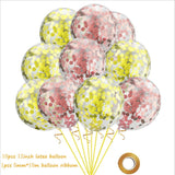 elvesmall 12 Inch 10pcs Transparent Balloon Confetti Helium Baby Shower Birthday Party Wedding Decoration  Sequins