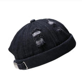 elvesmall  Men Street Casual Docker Sailor Biker Hat Loop Beanie Brimless Cap Fashion Unisex Pumpkin Vintage Navy Beanies