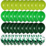 elvesmall 40pcs Green Balloons Set Chrome Metallic Confetti Ballon Jungle Safari Animal Birthday Party Decoration Wedding Balloon Garland