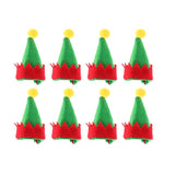 elvesmall 6/12pcs Mini Christmas Elf Caps Design Lollipop Hats Decors Cute Nonwoven Candy Packing Hats Christmas Supplies Xmas Decor