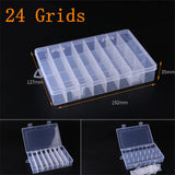 elvesmall Adjustable 3-36 Grids Compartment Plastic Storage Box Jewelry Earring Bead Screw Holder Case Display Organizer Container