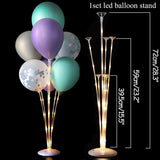 elvesmall LED Ballon Stand Column with Glow Lights String with Wedding Home Decoration Adult Birthday Party Decor Kids Balloon Gift Globos
