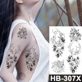 Waterproof Temporary Tattoo Sticker Old School Prajna Demon Knife Fake Tattoos Snake Rose Body Art Arm Fake Tatoo Women Men