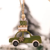 elvesmall Car Ornaments Small Christmas Tree Hanging Wooden Pendants Elk Cartoon Animal Ornaments 2025 New Christmas Holiday Decorations
