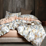 elvesmall 600TC Egyptian Cotton Flower Bird Digital Printing Bedding Sets 4pcs Bed Linen Duvet Cover Set Luxury Bed Sheets Pillowcases #s