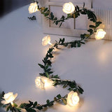 elvesmall 1.5/3/6M Rose LED Fairy String Lights Battery Powered Flower Garland For Wedding Valentine's Day Event Party Garland Decoration