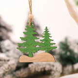 elvesmall Car Ornaments Small Christmas Tree Hanging Wooden Pendants Elk Cartoon Animal Ornaments 2025 New Christmas Holiday Decorations
